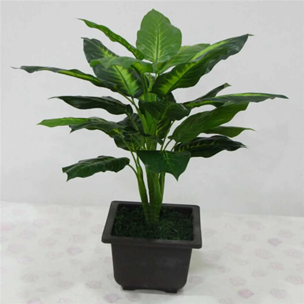 Large 50Cm Evergreen Artificial Plant 25 Leaves Lifelike Bush Potted Plants Plastic Green Tree Ho... | Walmart (US)