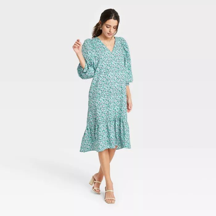 Women's Long Sleeve Ruffle Hem Dress - A New Day™ | Target