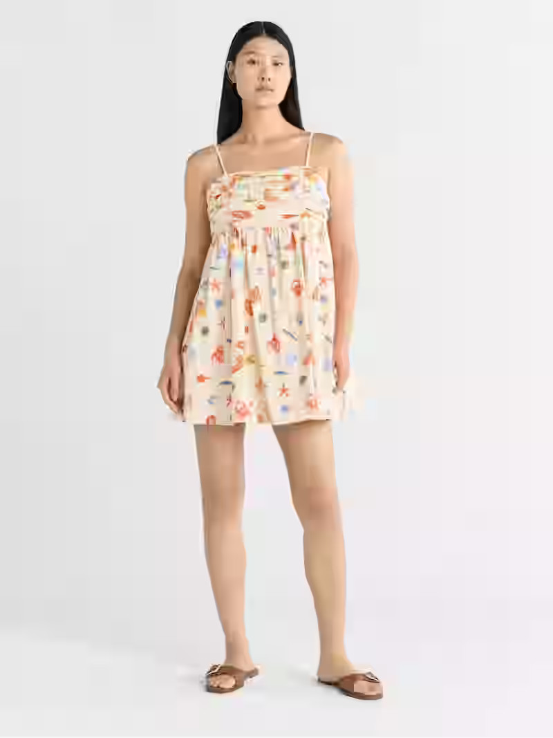 Free Assembly Women's Pleated Cotton Mini Dress, Sizes XS-XXXL | Walmart (US)