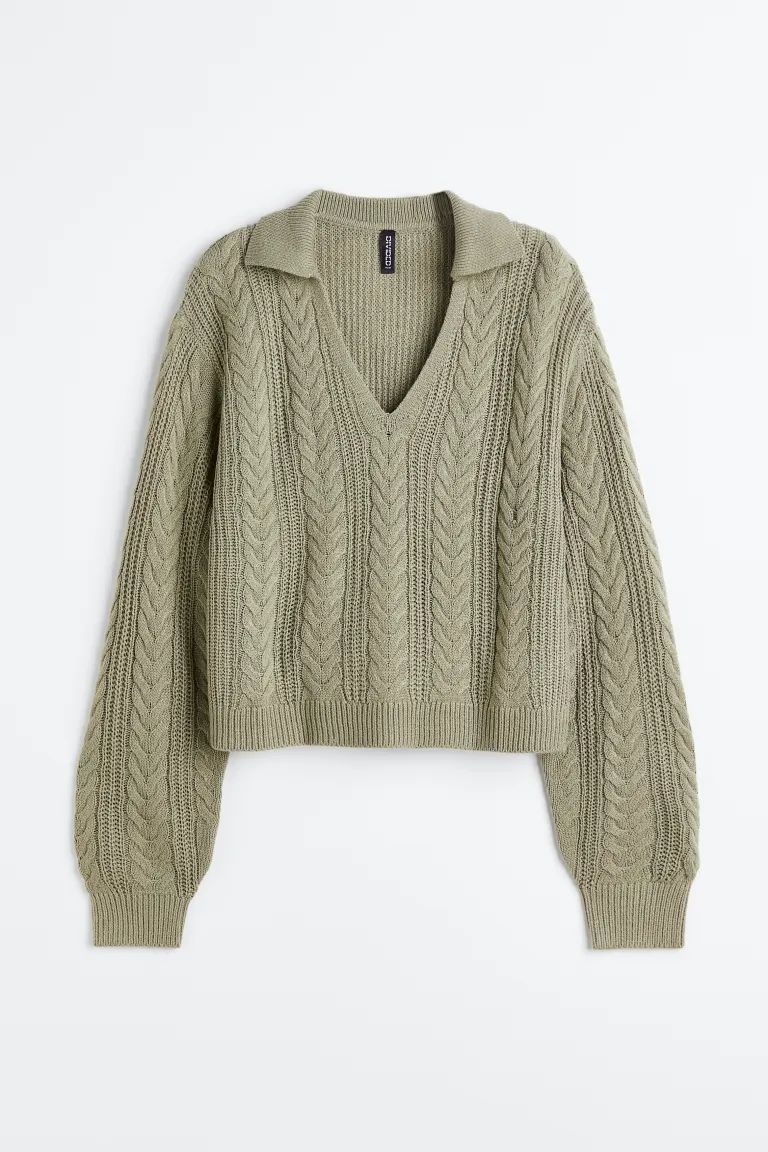 Collared Cable-knit Sweater | H&M (US)