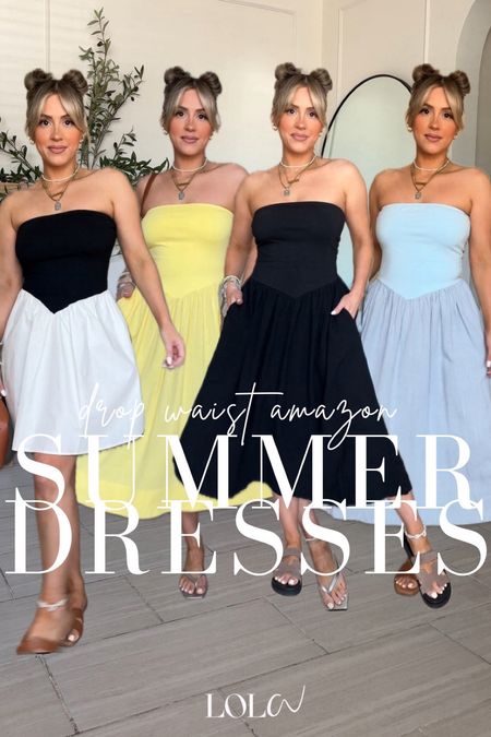 Drop waist A-line AMAZONdresses for summer 🤩 gosh these are TOO CUTE! 

✔️ wearing a small in all of them
✔️ the V style drop waist is so flattering and creates the illusion of a smaller waist 👀😜

You're gonna want these in every color and they have pockets ! 

#LTKU #LTKStyleTip #LTKFindsUnder50