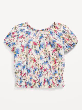 Printed Short-Sleeve Smocked Top for Toddler Girls | Old Navy (US)