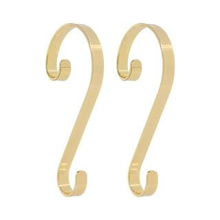 Brass Stocking Scroll Stocking Holder (2-Pack) | The Home Depot