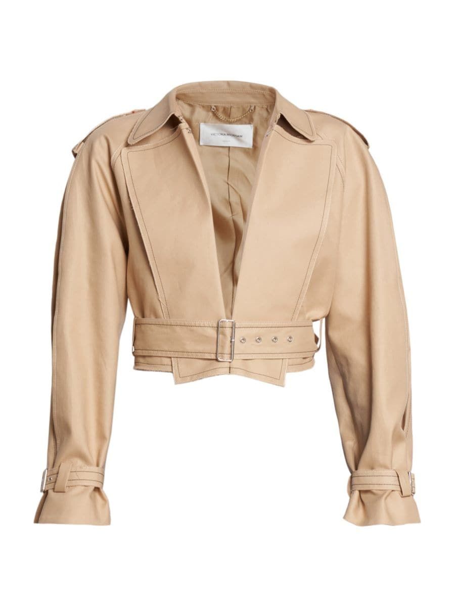 Belted Short Trench Jacket | Saks Fifth Avenue