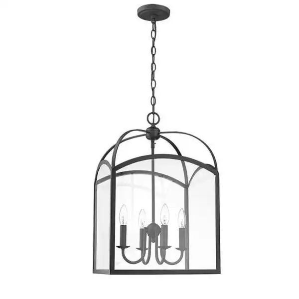Traditional Large 4-L Pendant Lantern in Black 15"W x 24"H | Bed Bath & Beyond