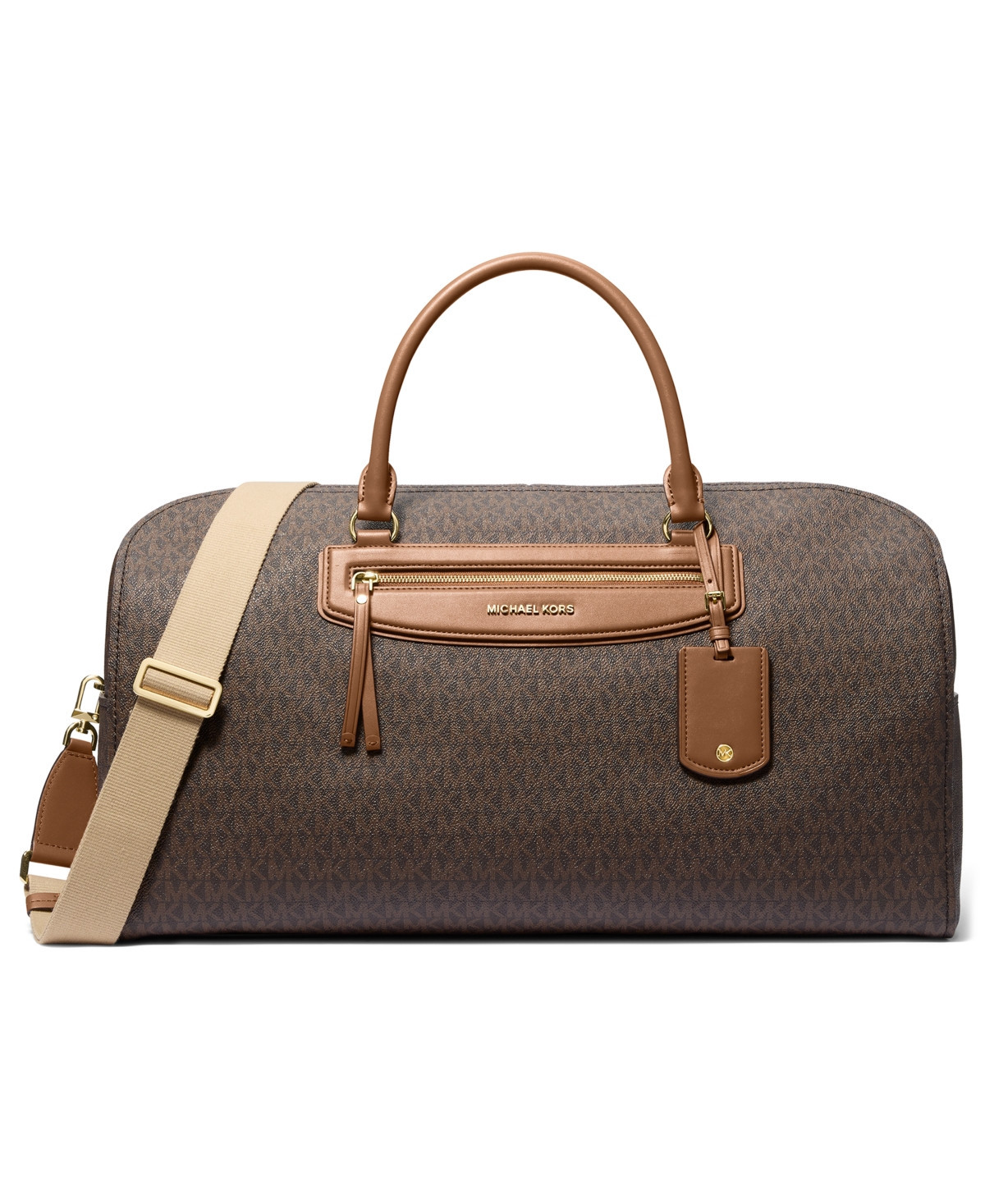 Michael Michael Kors Jet Set Travel Extra Large Weekender Bag - Brown/Acorn/Khaki | Macy's