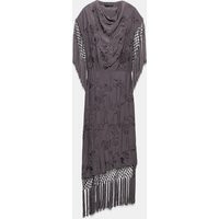 Zara - Zw Collection Embroidered Fringe Dress - Lilac - S - Woman | Zara US