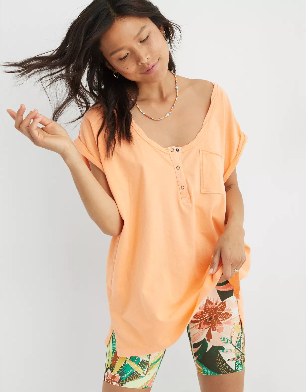 Aerie Oversized Henley T-Shirt | American Eagle Outfitters (US & CA)