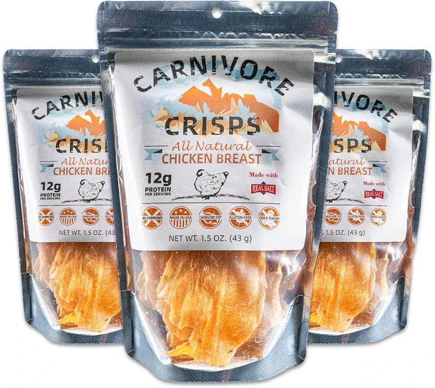 Carnivore Crisps, Chicken Breast, All Natural, High Protein, Keto & Carnivore Diet Approved, Glut... | Amazon (US)