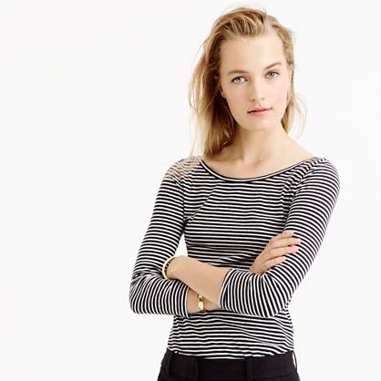 Scoopback ballet T-shirt in stripe | J.Crew US