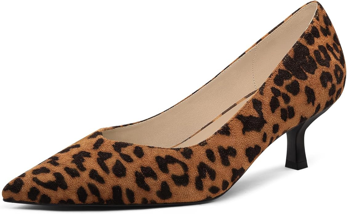 Kitten Heels for Women Pumps Closed Pointed Toe Heels 2 in Low Heels Comfy Formal Work Pumps | Amazon (US)