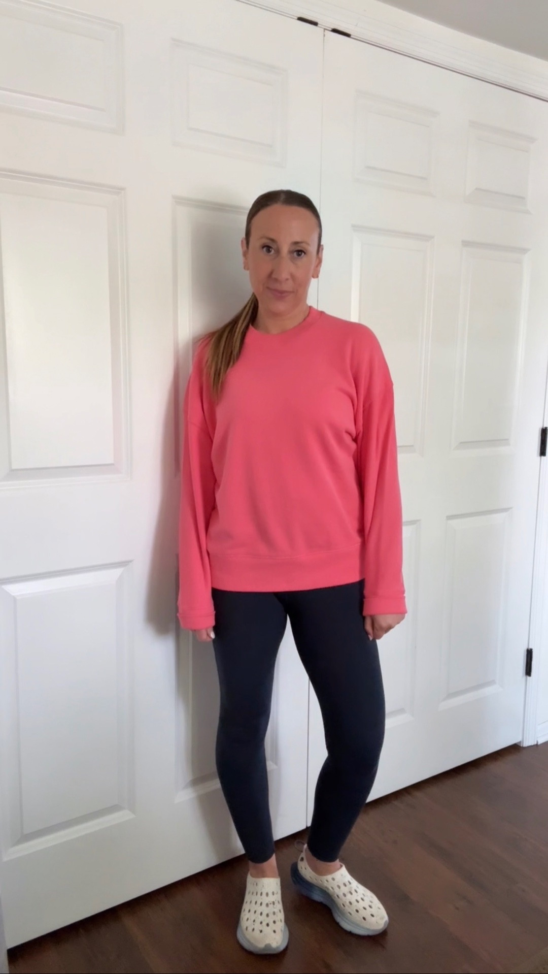 Love this lightweight sweatshirt. Wearing a small but can go up one more size for an oversized look. Leggings are medium.

#LTKmomlife #LTKootd #LTKActive
