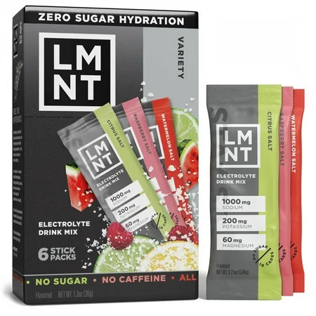 LMNT Zero Sugar Electrolyte Drink Mix - Variety Pack - 6ct | Walmart (US)