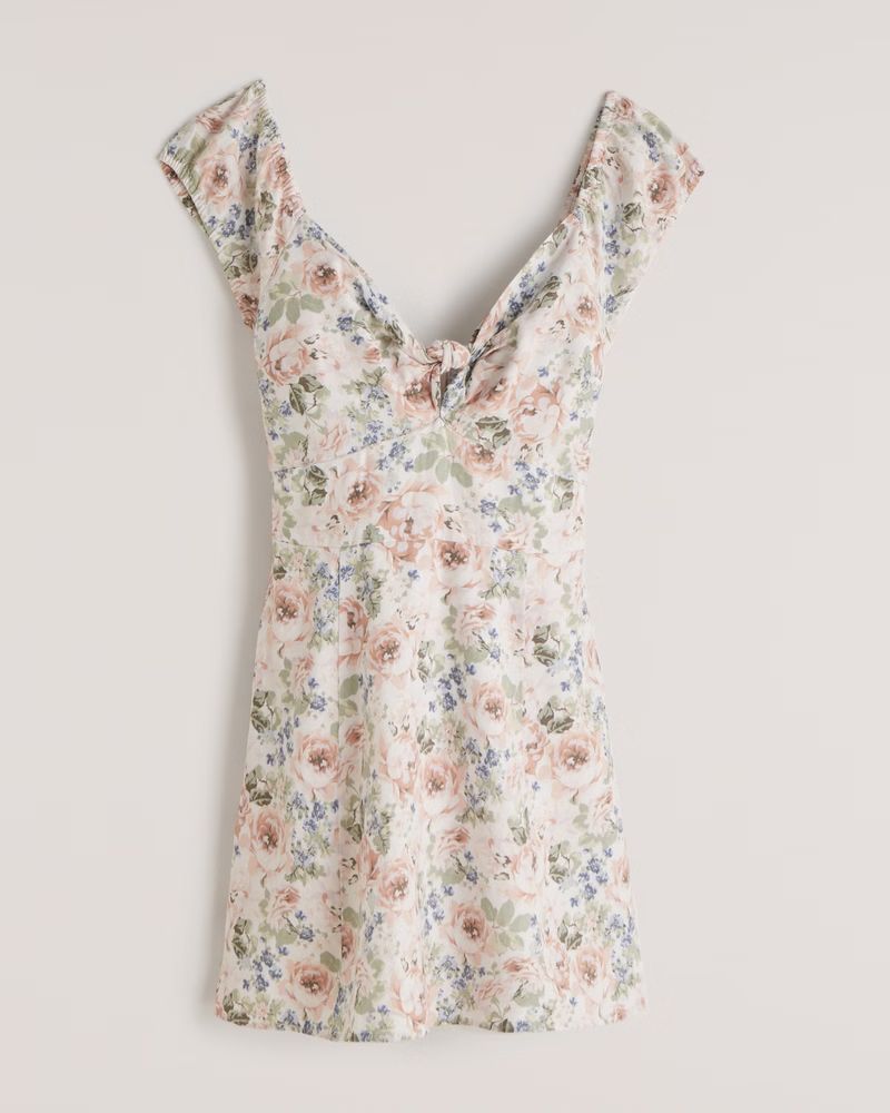 Knot-Front Mini Dress | Abercrombie & Fitch (US)