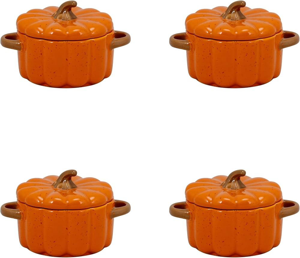 10 Strawberry Street Pumpkin Mini Tureens, 4", Orange | Amazon (US)