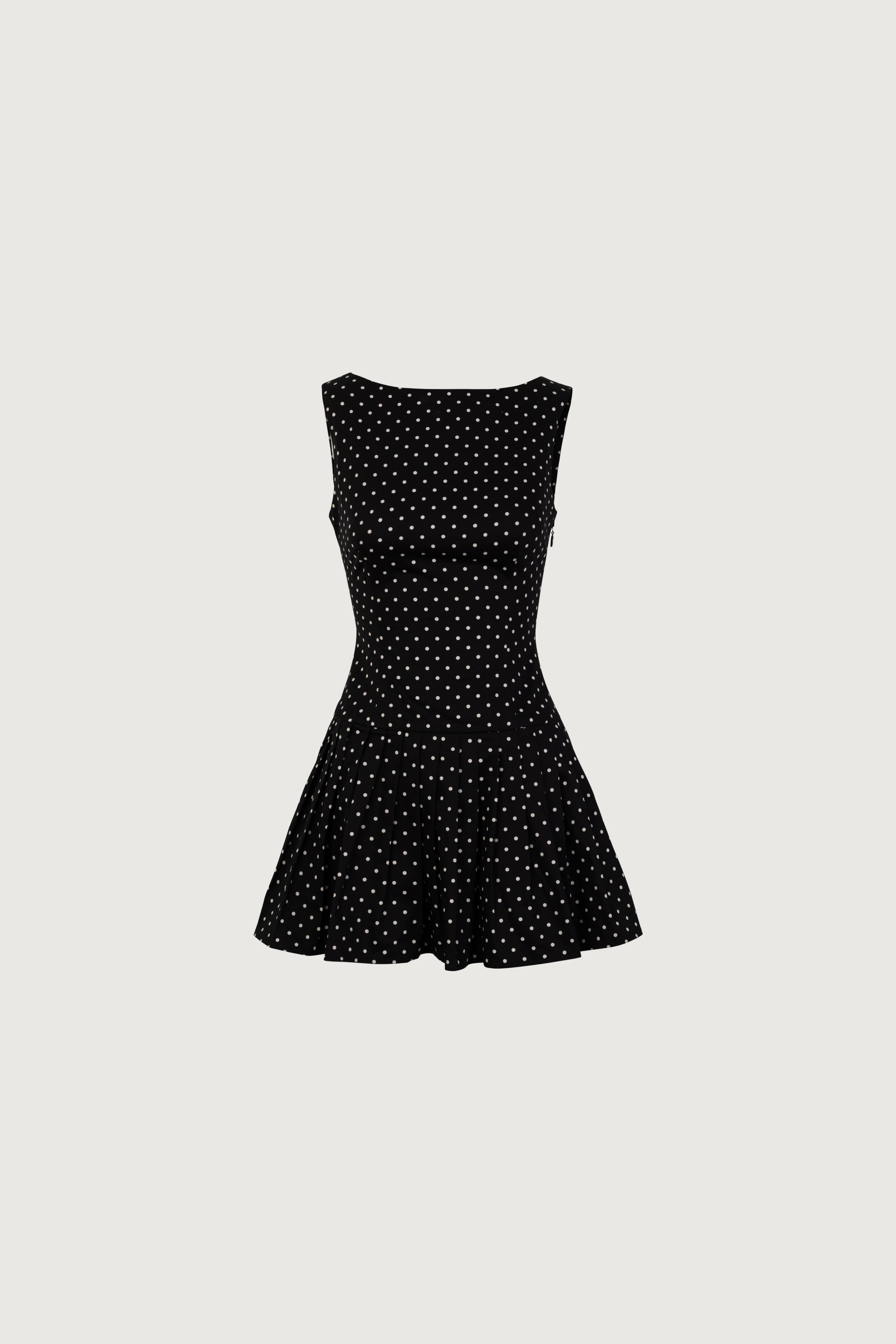 Poplin Mini Dress (Black Polka Dot) | SAME