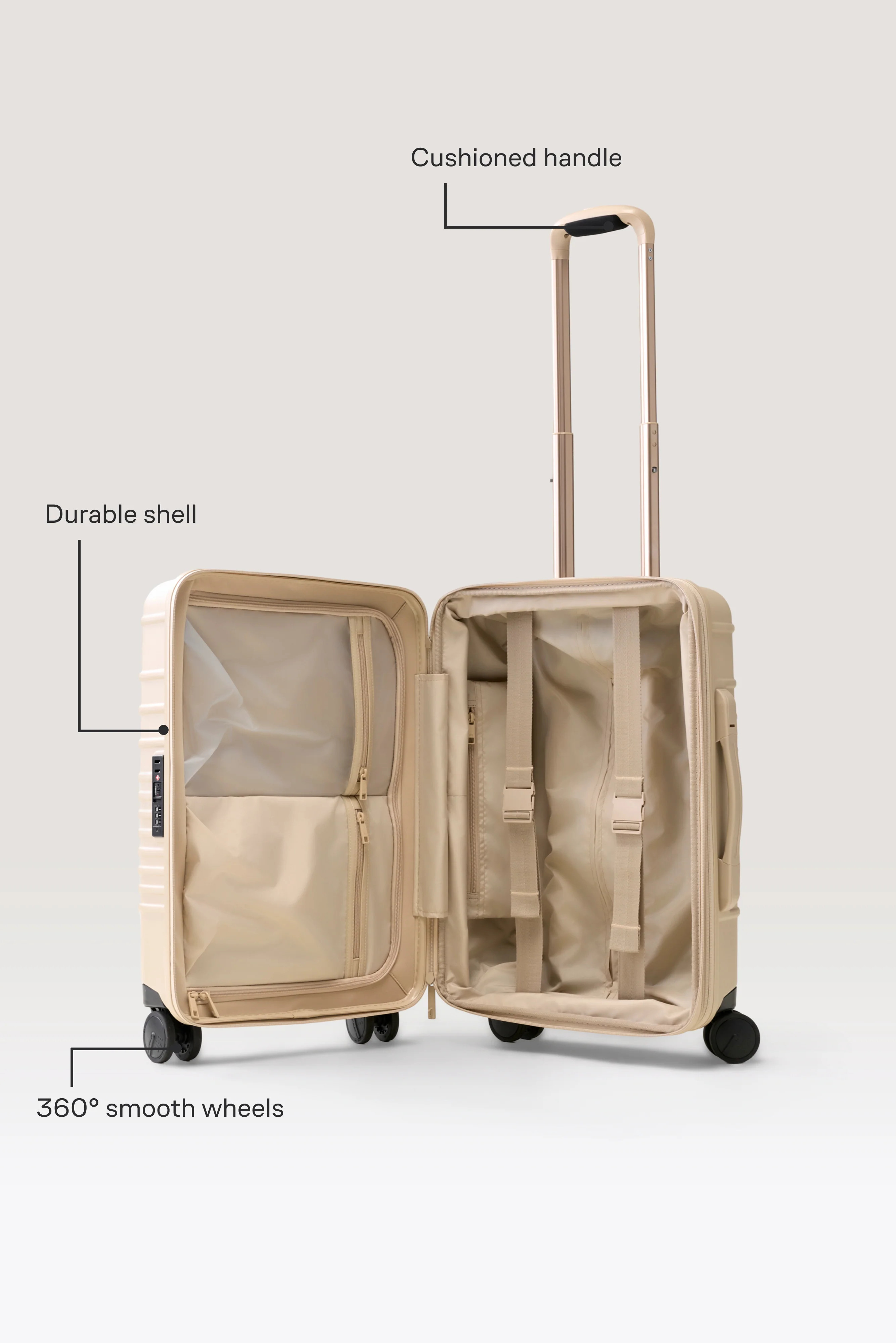BÉIS 'The NEW Mini Weekender' In Beige - Small Beige Weekender Bag & Travel Duffle Bag | BEIS
