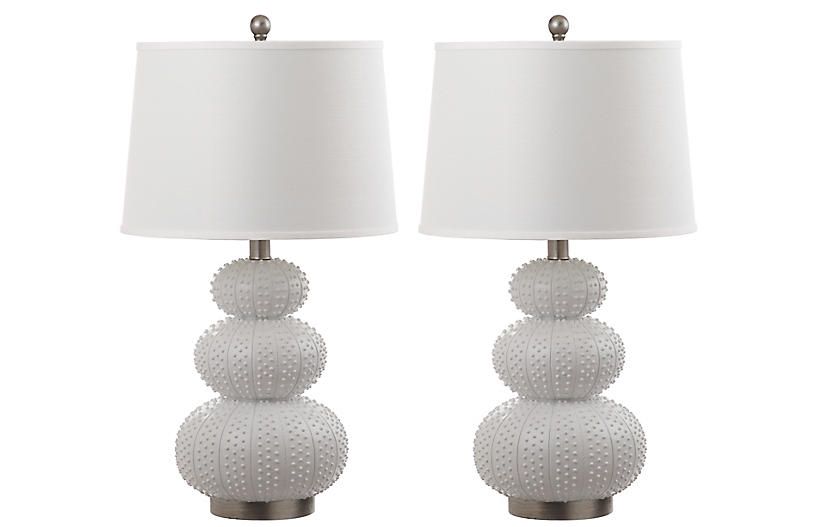 S/2 Cantino Table Lamps, White | One Kings Lane