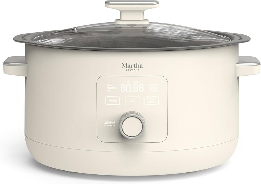 Martha Stewart 8 QT Slow Cooker, Programmable with Timer, 3 Heat Settings (Low, High, Warm), Nons... | Amazon (US)