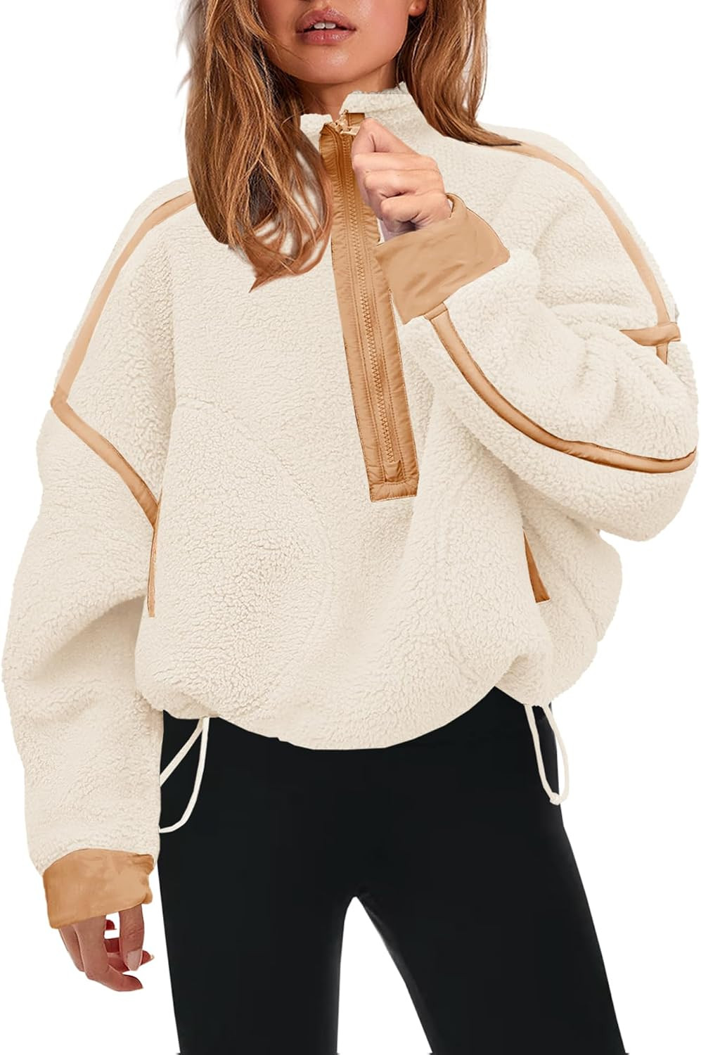 Panadila Womens Half Zip Fleece Pullover Sherpa Jacket | Amazon (US)