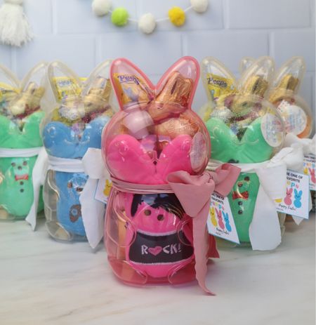 Plastic Bunny Shaped Easter Basket.  Free printable tag on my website.

#LTKSeasonal #LTKfamily #LTKSpringSale