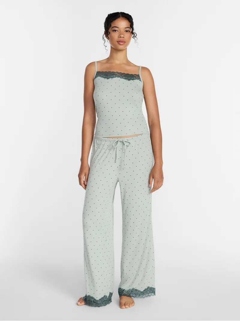 Joyspun Women\u2019s Lace Trim Ribbed Modal Cami, Sizes XS-3X | Walmart (US)