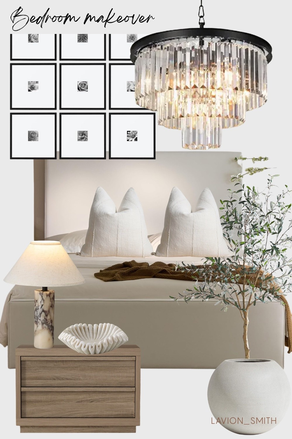 Mockup of my bedroom makeover! Thinking of updating our bedroom into a modern cozy minimalist space. 
Bedroom decor. Home inspiration. Rh inspired.

#LTKHome #LTKSaleAlert