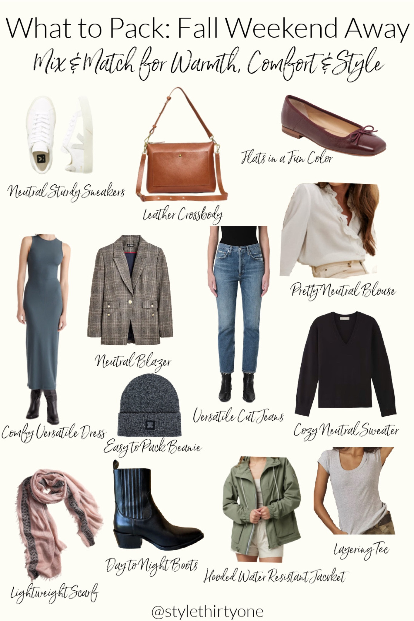 Classic mix and match pieces that are easy to pack for a fall weekend away.

#LTKFindsUnder100 #LTKShoeCrush #LTKSeasonal