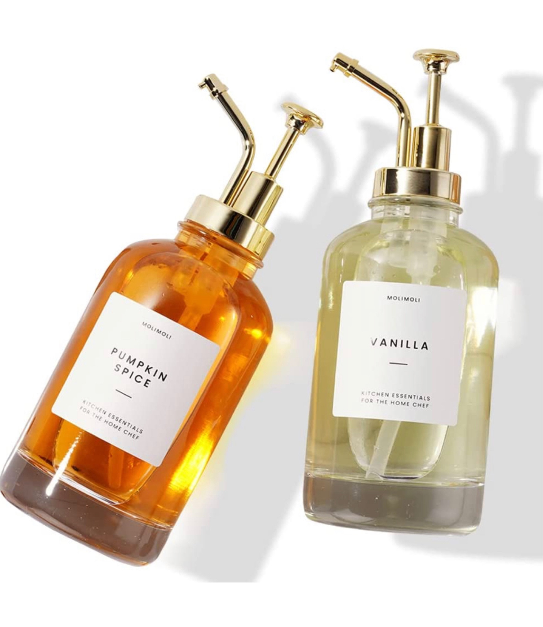 Coffee syrup pumps with flavor labels. These come with different color options for the pumps and we love that they come with a ton of premade label options. Just peel, stick, fill, and use! 

#LTKhome #LTKFind #LTKunder50