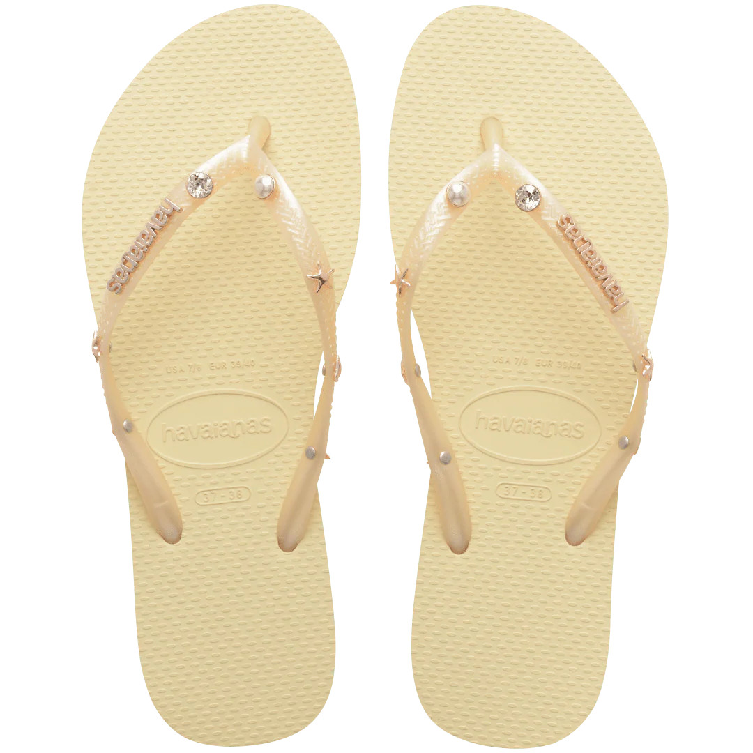 Women's Luxury Aqua Slim Flip Flops Buttercream | Havaianas | Havaianas