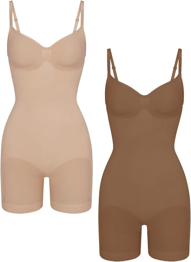 EUYZOU Shapewear Bodysuit for Women Tummy Control Seamless Sculpting Body Shaper Top | Amazon (US)