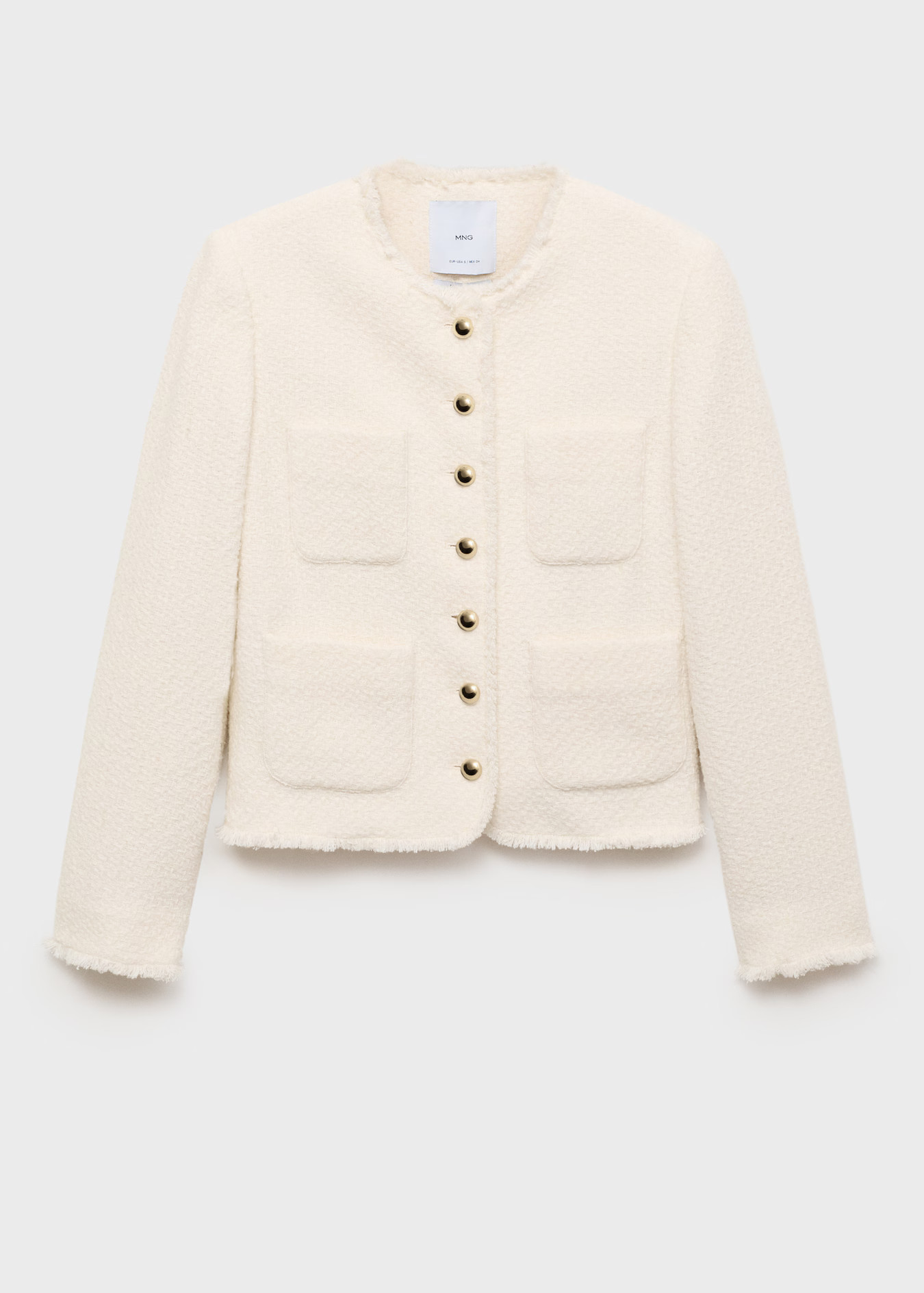 Tweed jacket with jewel buttons - Women | MANGO United Kingdom | MANGO (UK)