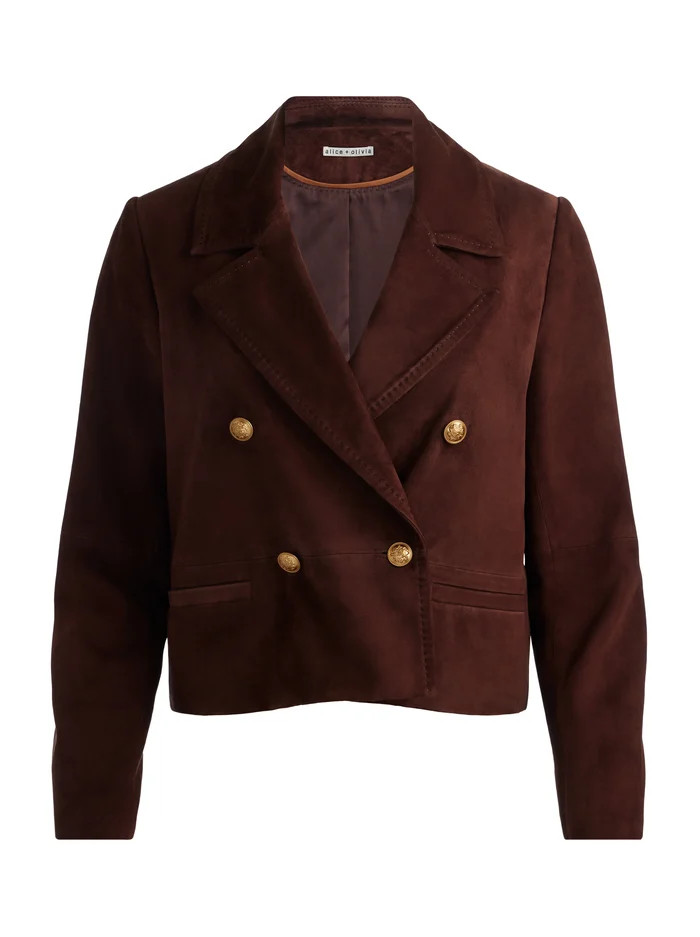 AVERY SUEDE DOUBLE BREASTED BLAZER | Alice + Olivia