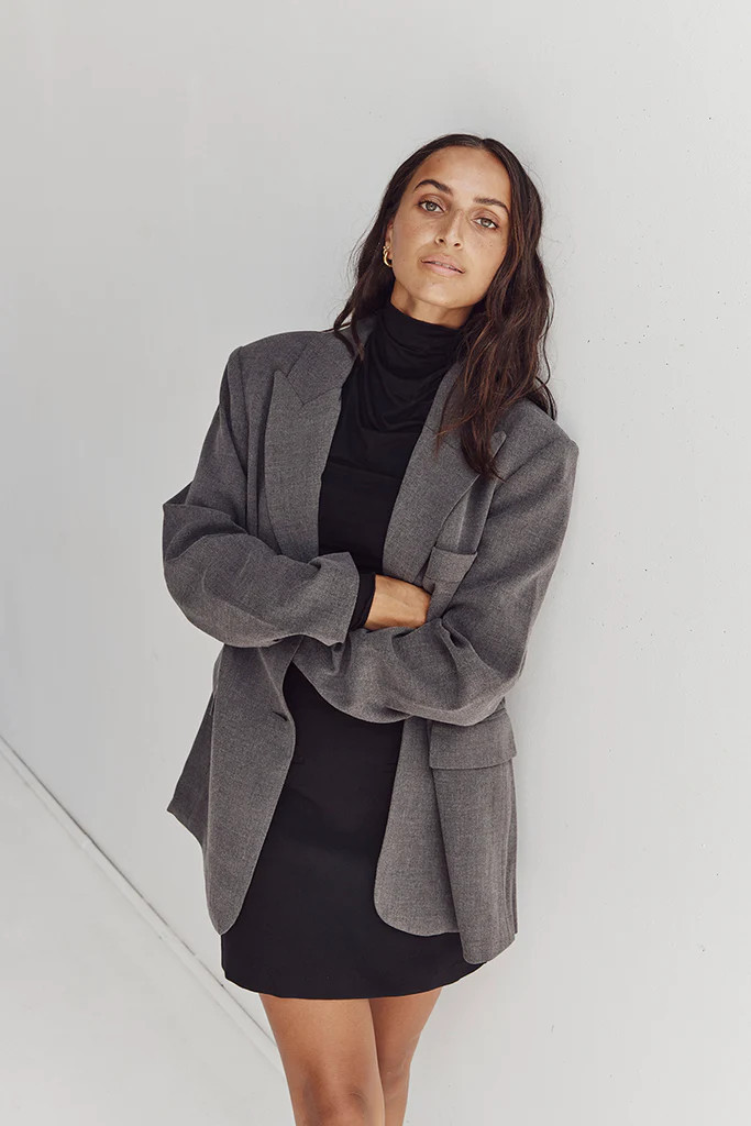 HARLEY CHARCOAL BOYFRIEND BLAZER | DISSH