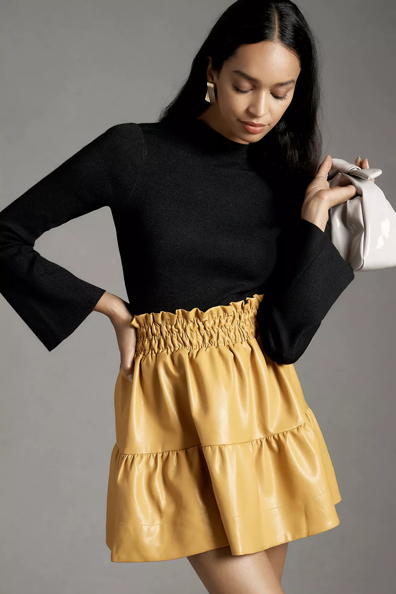 The Somerset Mini Skirt: Faux Leather Edition | Anthropologie (US)