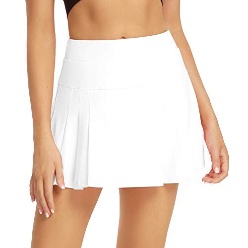 Toumett Women's Tennis Skirt Lightweight Pleated Athletic Skorts Sports Golf Running Mini Skirt with | Amazon (US)