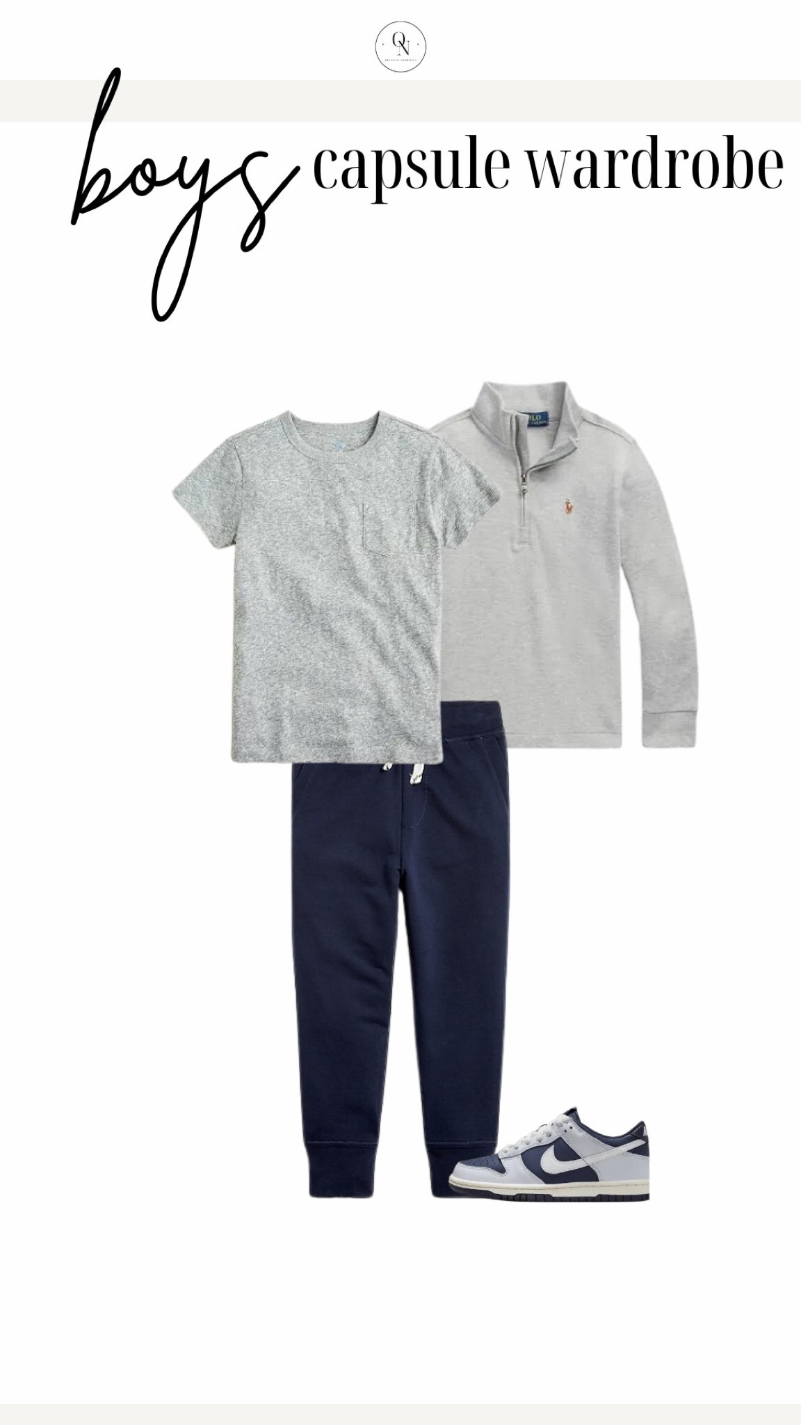 Casual daytime outfit from the Boys capsule wardrobe. A long sleeve or short sleeve tshirt with joggers or jeans will create 20+ different outfit ideas for spring. Layer together with the pullover or windbreaker for cooler mornings. Also linking my other favorite boys tennis shoe sneaker option! 
Here is a list of recommended items with the number I suggest for each! Remember this is a jumping off point and you should go through your kids clothes and see what they have first before heading to the store.

5x Short Sleeve Tshirts // I recommend a mix of graphic and plain Tshirts.

4x Long Sleeve Tshirts // I recommend a mix of plain and stripe

2x polo shirts // solid blues work well here

Jackets // Windbreaker or rain coat and a pullover 

2x Denim // I recommend one dark and one light. We love target jeans and HM for our boys. 

2x Joggers in grey and navy

5x shorts // I recommend navy, khaki and grey as a base and then fill in with color and pattern for the remaining 3.

1x Dress pants // I love Jcrew for my joys.

Shoes // casual sandals that can get wet like keens, crocs or natives Dress shoes (we love loafers!) and sneakers.

Accessories: An easy to adjust belt, socks for sneakers and socks for dress shoes. 

Spring outfits, kids outfits, outfits for boys, boys capsule wardrobe, kids capsule wardrobe, spring capsule wardrobe, boys outfits

#LTKSpringSale #LTKSeasonal