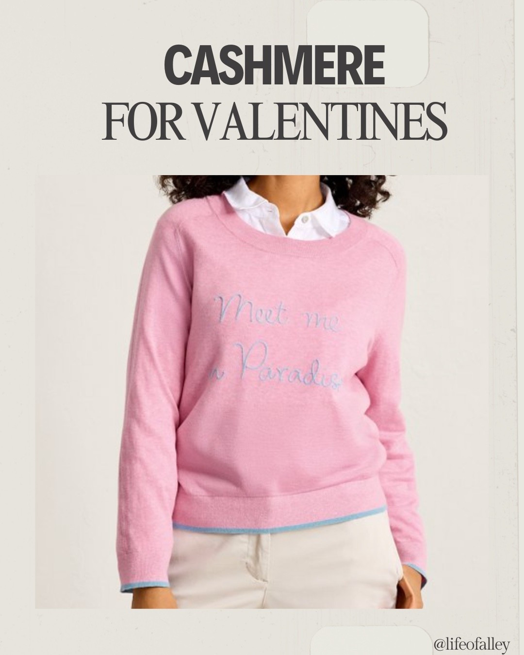 How pretty is this pink cashmere sweater? Perfect for wearing this month and all spring! 

#LTKSeasonal #LTKOver40 #LTKValentine