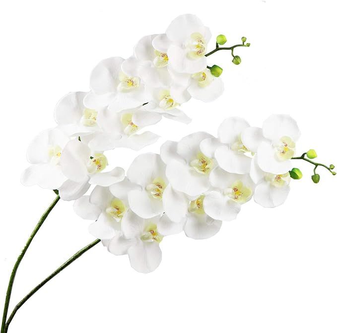 Lanldc 38 Inch Artificial Phalaenopsis Flowers Branches 9 Head Real Touch Orchids Flowers for Hom... | Amazon (US)