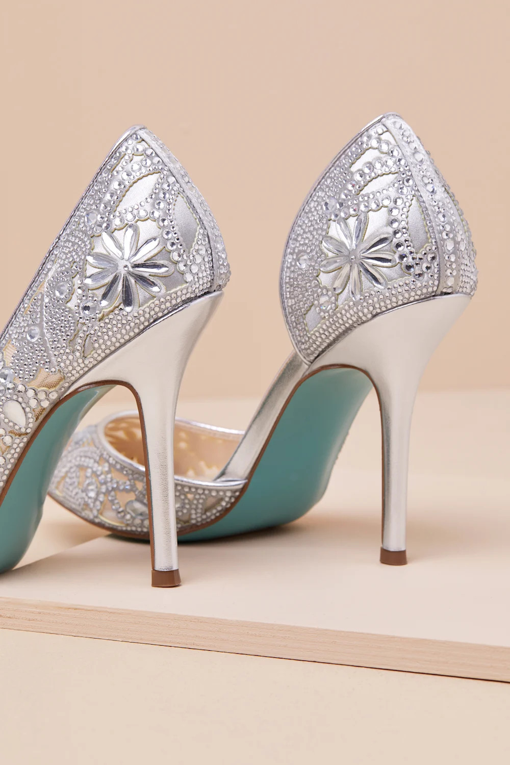 SB-Chic Silver Rhinestone Pointed-Toe D'Orsay Pumps | Lulus