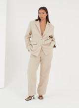 Beige Textured Wool Blazer - Bradshaw | 4th & Reckless