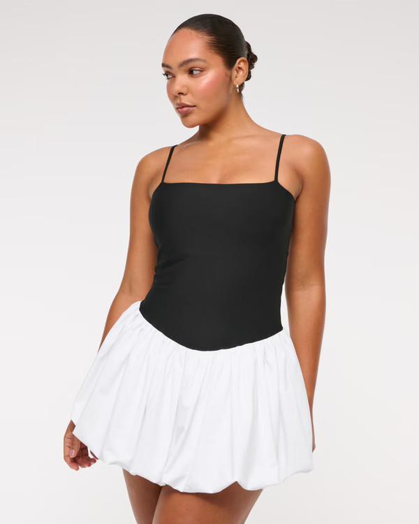 YPB sculptLUX Bubble Hem Mini Dress | Abercrombie & Fitch (US)