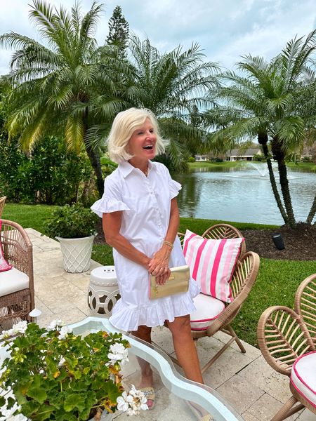 Adorable white J. Crew shirt dress that comes with its own slip!! It’s the MOST versatile dress ever. If you’re going on any trips this spring or summer this is a must!! Wear with sneakers or dress up with heels 🤍 #shirtdress #whitedress #LittleWhiteDress #JCrew 

#LTKstyletip #LTKtravel #LTKover40