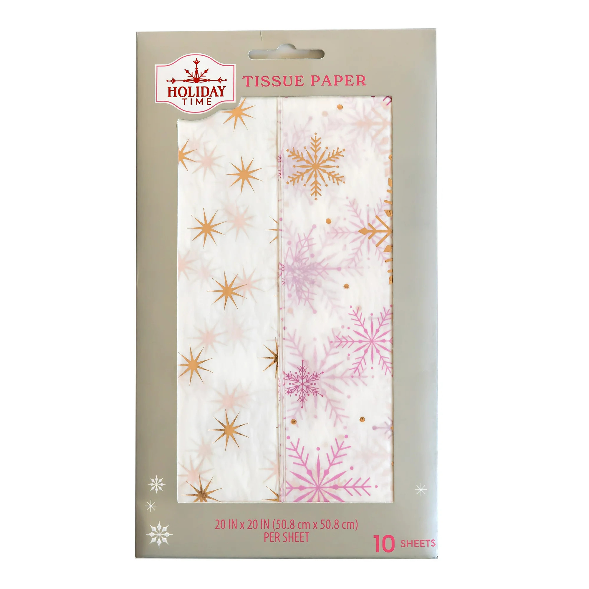 Rose Gold, Pink, and White Christmas Stars and Snowflakes Gift Tissue Paper, 10 Sheets, by Holida... | Walmart (US)