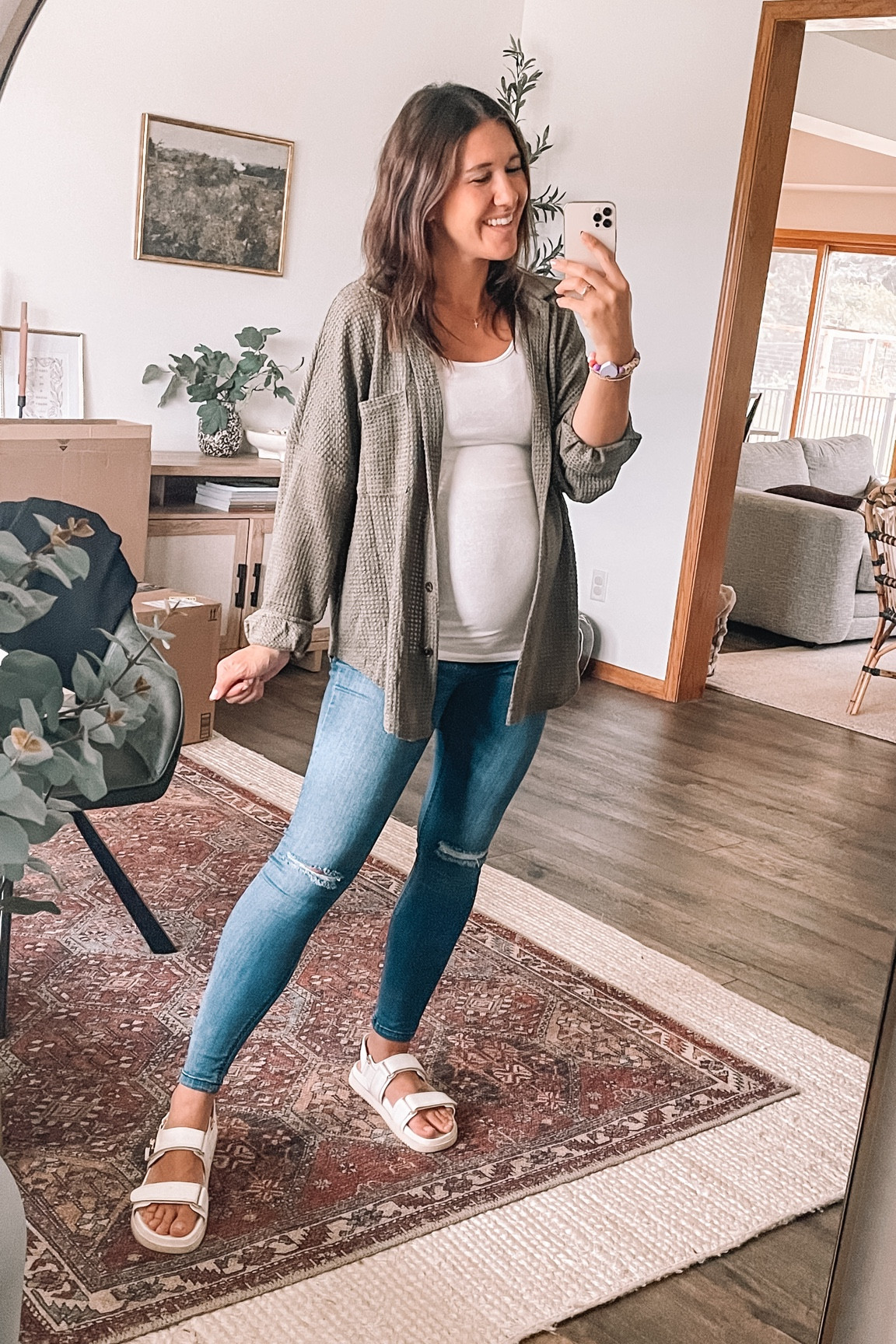 Casual outfit. Loving this waffle knit top, medium for oversized fit.

Tank & jeans are maternity, true to size - wearing small & 2



#LTKFindsUnder50 #LTKBump #LTKStyleTip