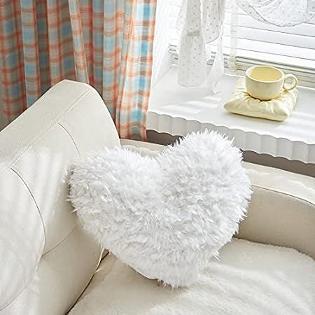 DaDa Bedding Luxury White Heart Pillow - Lovely Valentine Gift Throw Cushion with Sewn Insert - Cute | Amazon (US)