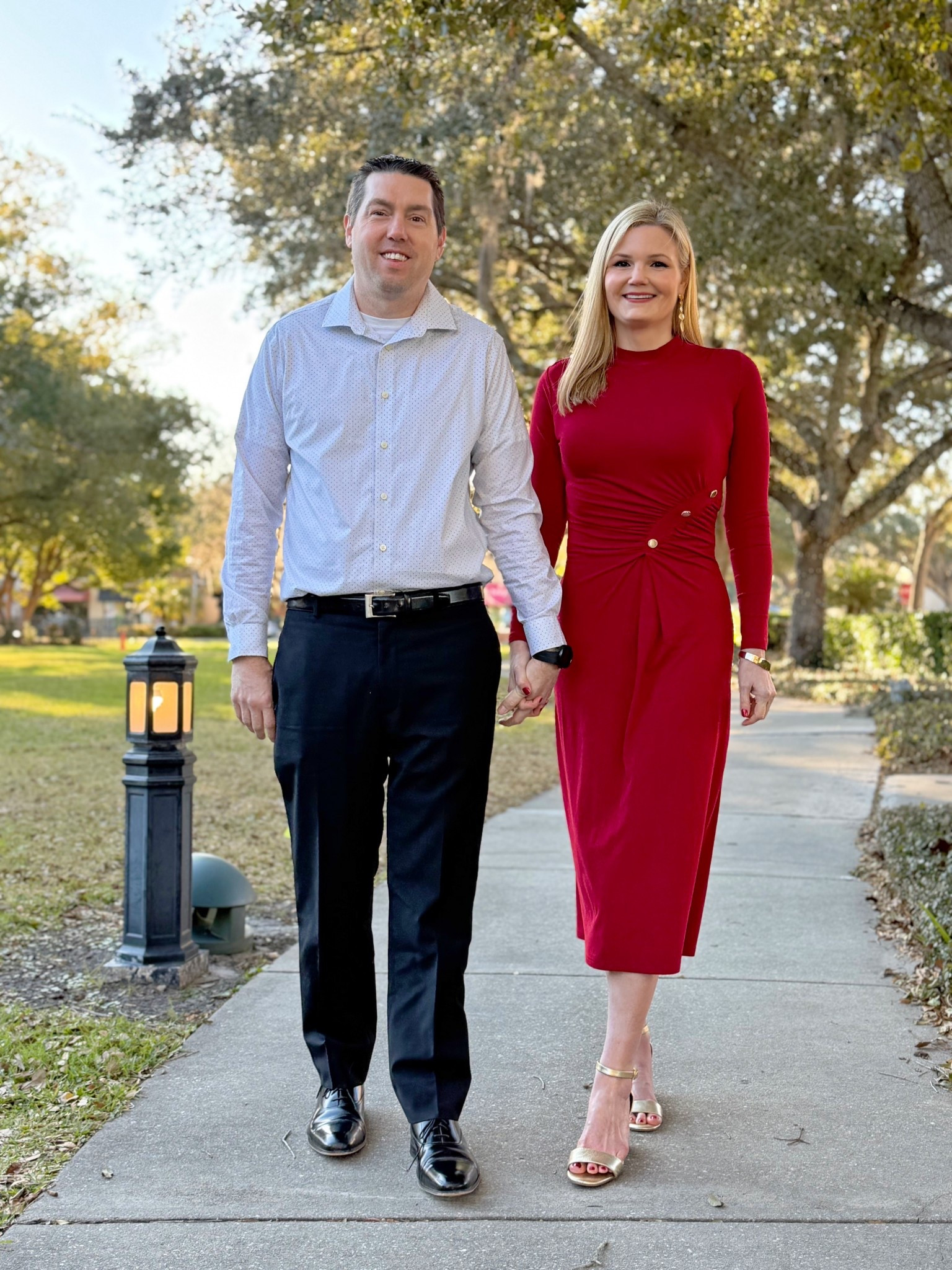 Wore this midi red dress from Amazon for our 3rd anniversary pictures! Love the gold buttons and mock neck. I’m wearing the size small  

#LTKValentine #LTKOver40 #LTKootd