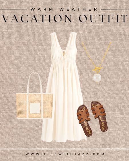 Vacation outfit with a white maxi dress 

- spring outfit inspo, spring outfit, vacation outfit, comfy outfit, white dress, maxi dress, tote bag, straw bag, sandals, pearl necklace

#LTKSeasonal #LTKtravel #LTKstyletip
