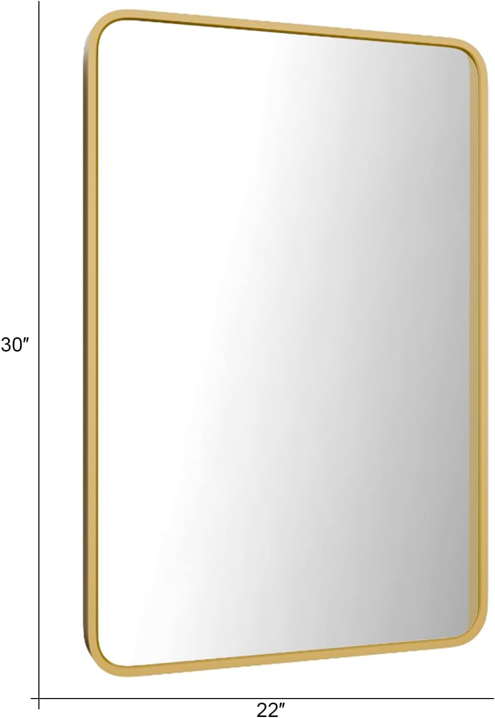 Bathroom Mirror 30" X 22" Wall Mount Dresser Metal Frame Rounded Rectangular Mirror Over Sink Van... | Amazon (US)