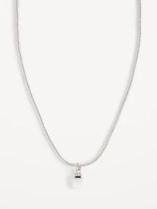 Silver-Tone Rose Quartz Pendant Necklace for Women | Old Navy (US)